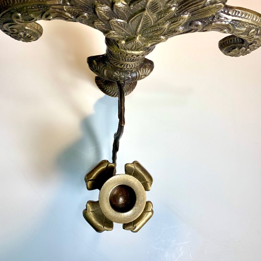 Brass Ornate Wall Candle Sconce - Picture 4 of 8
